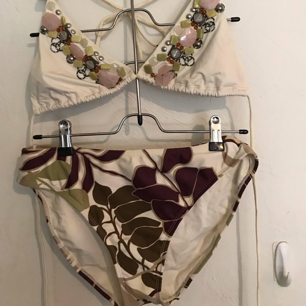 Beautiful beaded top bikini. Size 12